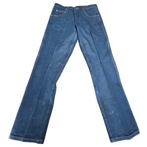 Wrangler Cowboy Cut Rigid Indigo Denim Jeans Mens 35x36 13MWZPW Straight Leg‎